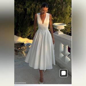 Meshki White Sleeveless Midi Dress